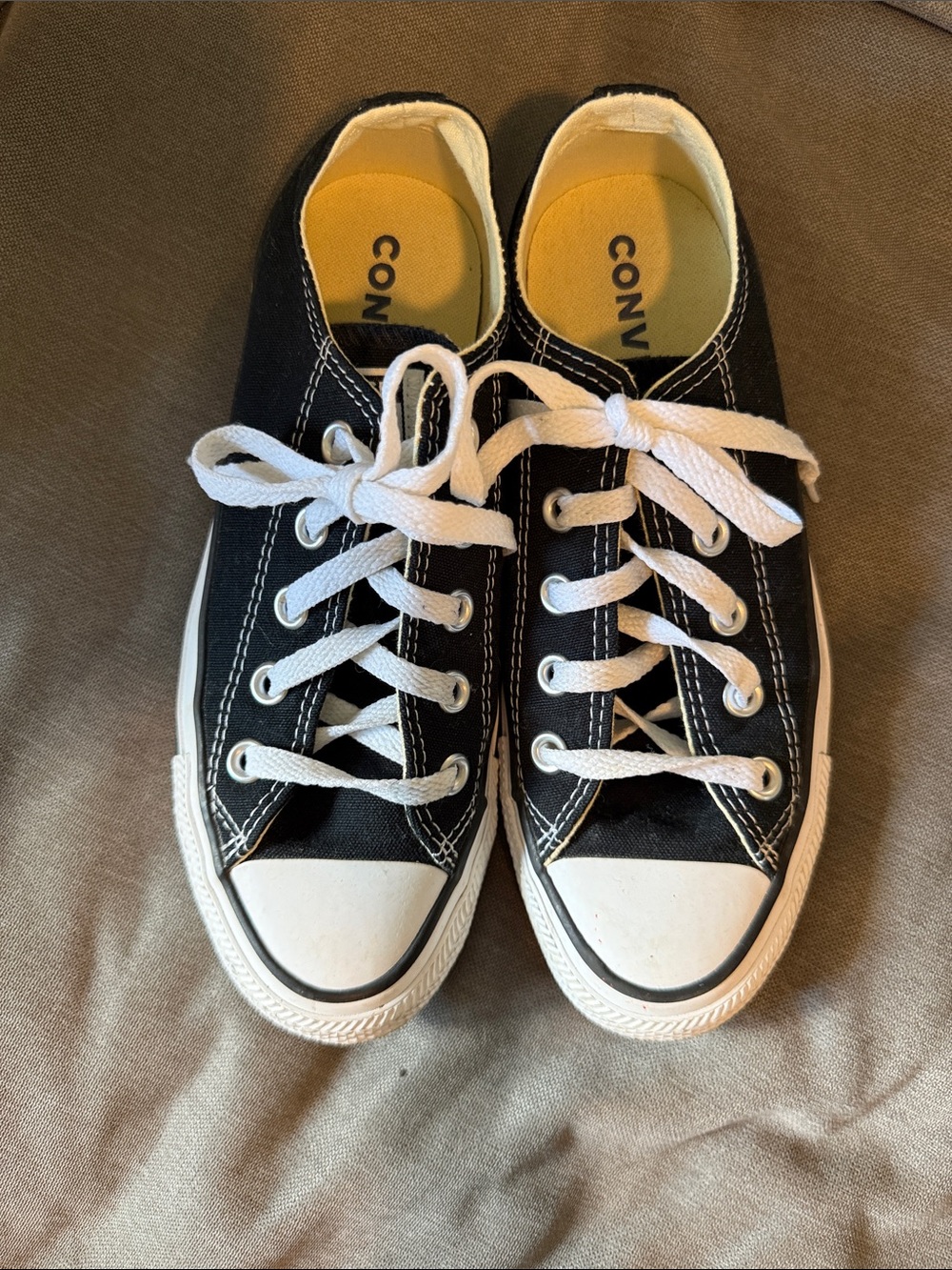 Converse Womens Black and White Low Top Sneakers